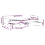 VidaXL Denná posteľ s 2 zásuvkami bez matraca "IRUN" Čierna 90x200 cm – Obrázok 10