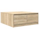 vidaXL konferenčný stolík so zásuvkami, dub sonoma 100x100x40 cm – Obrázok 2