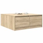 vidaXL konferenčný stolík so zásuvkami, dub sonoma 100x100x40 cm – Obrázok 4