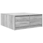 vidaXL konferenčný stolík so zásuvkami, sivý sonoma 100x100x40 cm – Obrázok 2