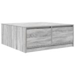 vidaXL konferenčný stolík so zásuvkami, sivý sonoma 100x100x40 cm – Obrázok 8