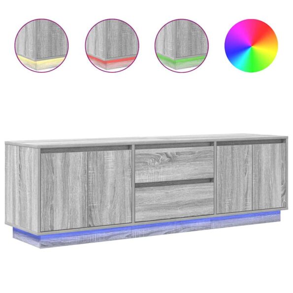 vidaXL TV skrinka s LED, sivý dub sonoma 160,5x41x50 cm – Obrázok 2