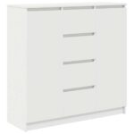 vidaXL Komoda so zásuvkami, biela 100,5x35x98,5 cm, kompozitné drevo – Obrázok 2
