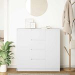 vidaXL Komoda so zásuvkami, biela 100,5x35x98,5 cm, kompozitné drevo – Obrázok 3