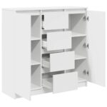 vidaXL Komoda so zásuvkami, biela 100,5x35x98,5 cm, kompozitné drevo – Obrázok 5