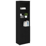 vidaXL Vysoká skrinka čierna dub 50x35x180 cm spracované drevo – Obrázok 4