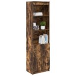 vidaXL Vysoká skrinka dymový dub 50x35x180 cm spracované drevo – Obrázok 4