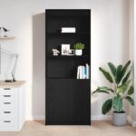 vidaXL Vysoká skrinka čierna dub 70x35x180 cm kompozitné drevo – Obrázok 3