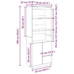 vidaXL Vysoká skrinka čierna dub 70x35x180 cm kompozitné drevo – Obrázok 12