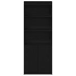 vidaXL Vysoká skrinka čierna dub 70x35x180 cm kompozitné drevo – Obrázok 6