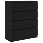 vidaXL Komoda dub čierny 80x35x99 cm spracované drevo – Obrázok 2