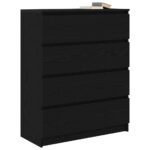 vidaXL Komoda dub čierny 80x35x99 cm spracované drevo – Obrázok 4