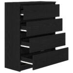 vidaXL Komoda dub čierny 80x35x99 cm spracované drevo – Obrázok 5
