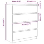 vidaXL Komoda betónovo sivá 80x35x99 cm spracované drevo – Obrázok 12