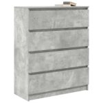 vidaXL Komoda betónovo sivá 80x35x99 cm spracované drevo – Obrázok 4