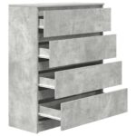 vidaXL Komoda betónovo sivá 80x35x99 cm spracované drevo – Obrázok 5