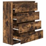 vidaXL Komoda dymový dub 80x35x99 cm kompozitné drevo – Obrázok 5