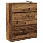 vidaXL Komoda staré drevo 80x35x99 cm kompozitné drevo – Obrázok 4