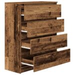 vidaXL Komoda staré drevo 80x35x99 cm kompozitné drevo – Obrázok 5