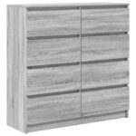 VidaXL Príborník Grey Sonoma 100x35x99 cm Engineered Wood – Obrázok 2
