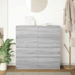 VidaXL Príborník Grey Sonoma 100x35x99 cm Engineered Wood – Obrázok 3