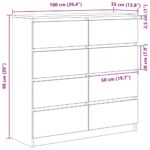 VidaXL Príborník Grey Sonoma 100x35x99 cm Engineered Wood – Obrázok 12