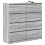 VidaXL Príborník Grey Sonoma 100x35x99 cm Engineered Wood – Obrázok 4