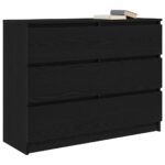 vidaXL Komoda dub čierny 100x35x76 cm kompozitné drevo – Obrázok 4