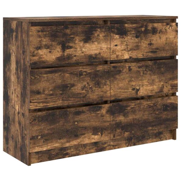 vidaXL Komoda dymový dub 100x35x76 cm kompozitné drevo – Obrázok 2