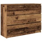 vidaXL Komoda staré drevo 100x35x76 cm kompozitné drevo – Obrázok 2