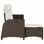 vidaXL Sklápacia Záhradná pohovka so vankúšmi tvar L hnedá polyratan – Obrázok 6