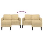 vidaXL 2-miestna pohovka s leňoškou v tvare L svetlozelená sivá – Obrázok 7