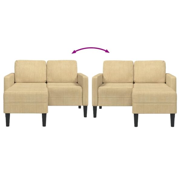 vidaXL 2-miestna pohovka s leňoškou v tvare L svetlozelená sivá – Obrázok 7