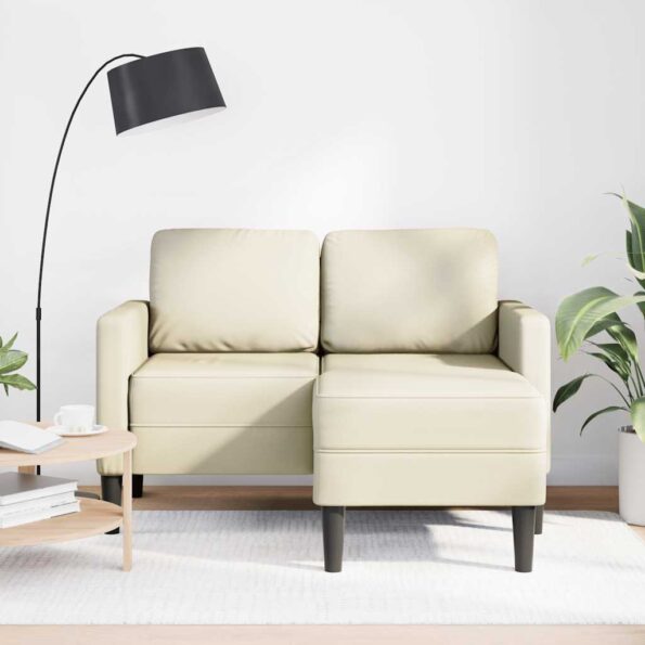 VXL8721158714275_g_en_hd_1.jpg VidaXL 2-miestna pohovka s chaise krémová v tvare L z umelej kože – Obrázok 3