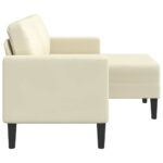 VidaXL 2-miestna pohovka s chaise krémová v tvare L z umelej kože – Obrázok 5