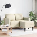 VidaXL 2-miestna pohovka s chaise krémová v tvare L z umelej kože
