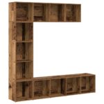 VidaXL skrinky na knihy 3 ks Old Wood Engineered Wood – Obrázok 2
