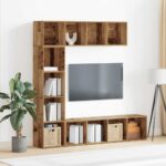 VidaXL skrinky na knihy 3 ks Old Wood Engineered Wood – Obrázok 3