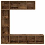 VidaXL skrinky na knihy 3 ks Old Wood Engineered Wood – Obrázok 4