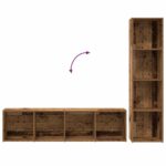 VidaXL skrinky na knihy 3 ks Old Wood Engineered Wood – Obrázok 8