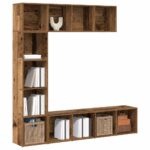 VidaXL skrinky na knihy 3 ks Old Wood Engineered Wood