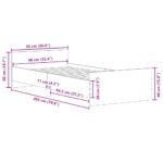 vidaXL Posteľný rám bez matraca staré drevo 90x200cm kompozitné drevo – Obrázok 10
