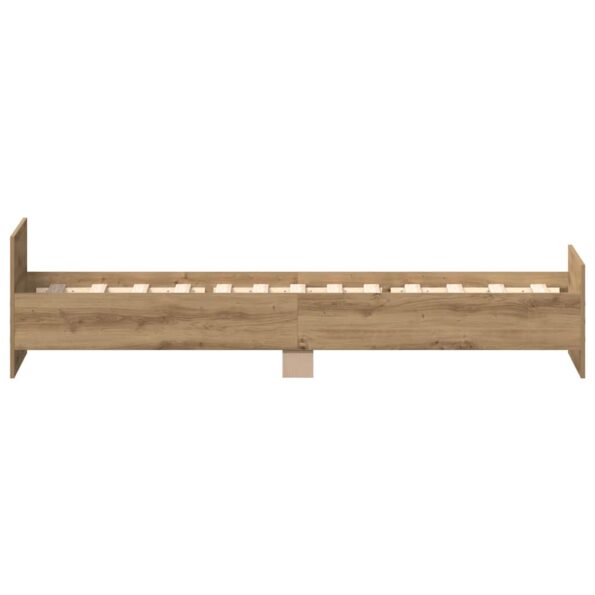 vidaXL Posteľný rám bez matraca remeselnícky dub 90x200 cm – Obrázok 6