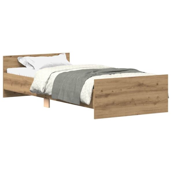 vidaXL Posteľný rám bez matraca remeselnícky dub 90x190 cm – Obrázok 2