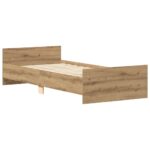 vidaXL Posteľný rám bez matraca remeselnícky dub 90x190 cm – Obrázok 4