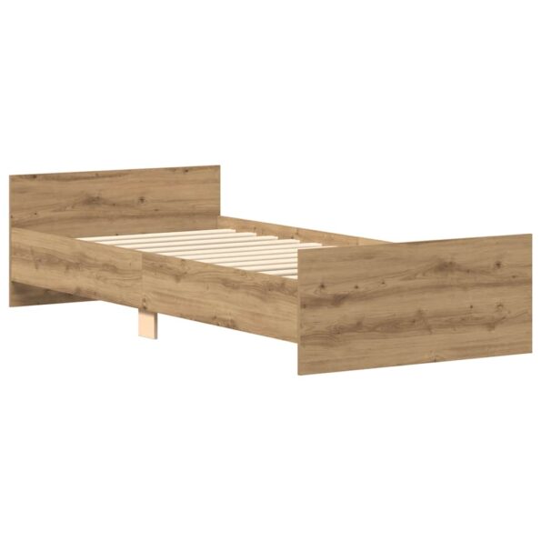 vidaXL Posteľný rám bez matraca remeselnícky dub 90x190 cm – Obrázok 4