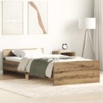 vidaXL Posteľný rám bez matraca remeselnícky dub 90x190 cm