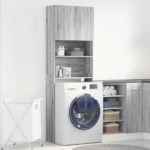 vidaXL Skrinka na práčku sivá Sonoma 64x24x190 cm Engineered Wood – Obrázok 3