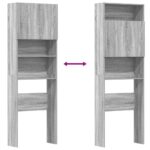 vidaXL Skrinka na práčku sivá Sonoma 64x24x190 cm Engineered Wood – Obrázok 9