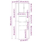 vidaXL Skrinka na práčku Artisan Dub 64x24x190 cm Konštruktérske drevo – Obrázok 12